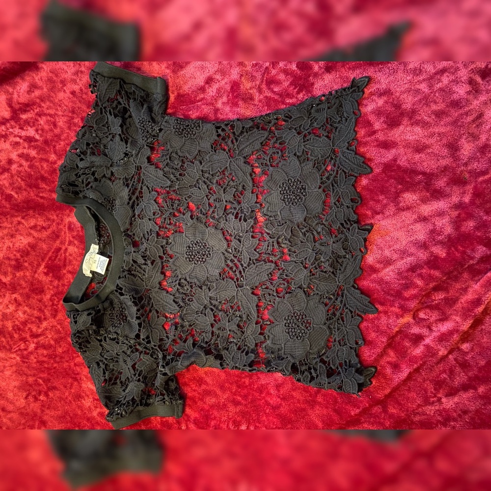 Floral see through lace shirt